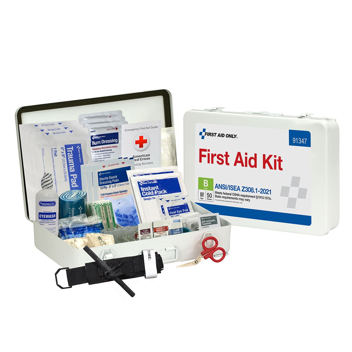 First Aid Only ANSI B 50 Person Metal ANSI 2021 Compliant First Aid Kit from Columbia Safety