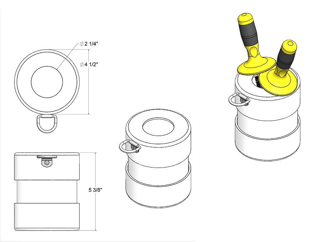 Grease Pot with Two Brushes from Columbia Safety