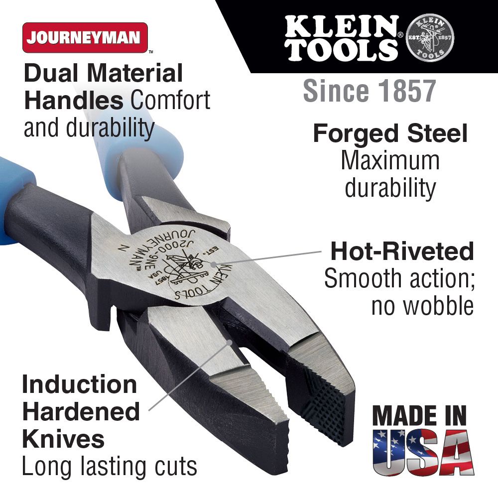 Klein Tools J2000-9NE Journeyman High-Leverage Side Cutting Pliers from Columbia Safety