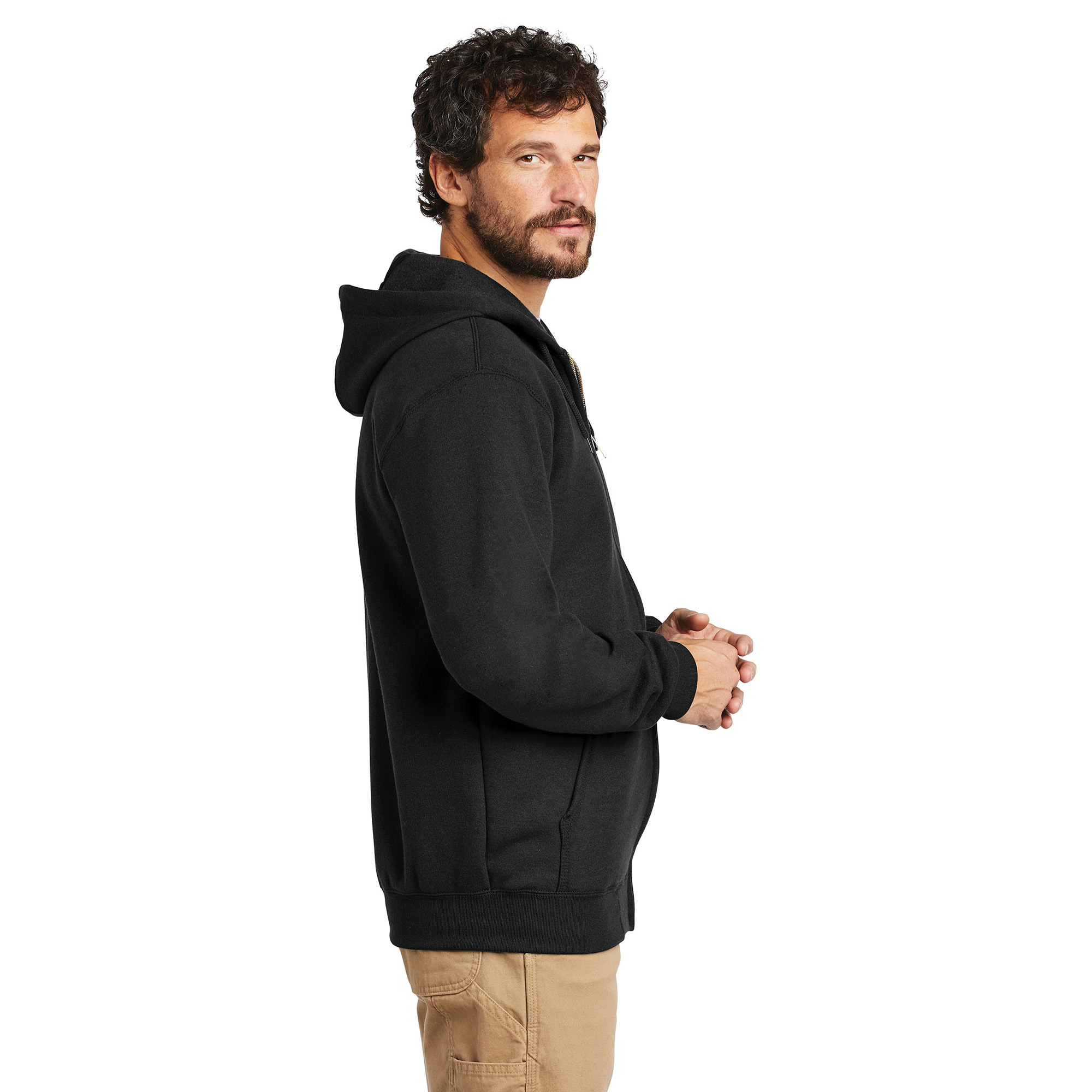 Carhartt K122 Midweight Hooded Zip-Front Black Sweatshirt from Columbia Safety